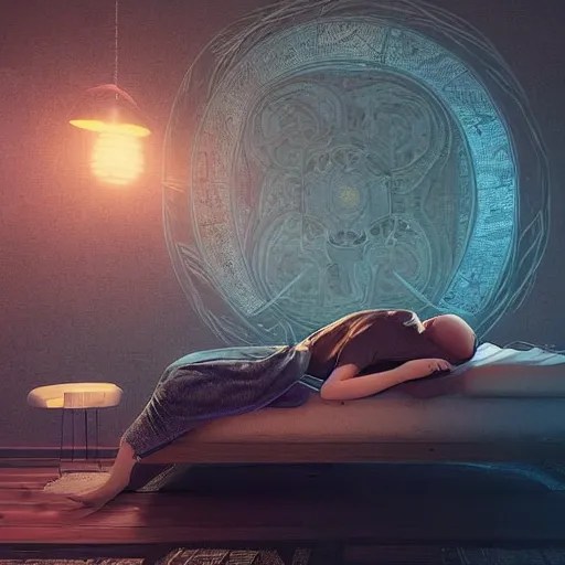 A mathematician sleeping in his bed finds the source Stable Diffusion