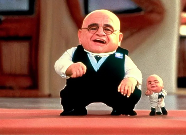 film still of Danny Devito as Mini Me from Austin Stable Diffusion