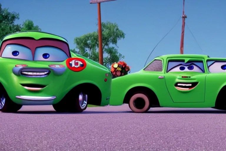 car jesus christ chrysler as a car from cars 2, as a Stable Diffusion