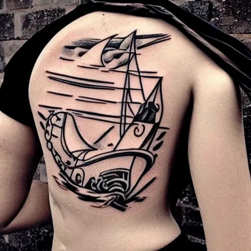 tattoo design, stencil, viking, boat Stable Diffusion OpenArt