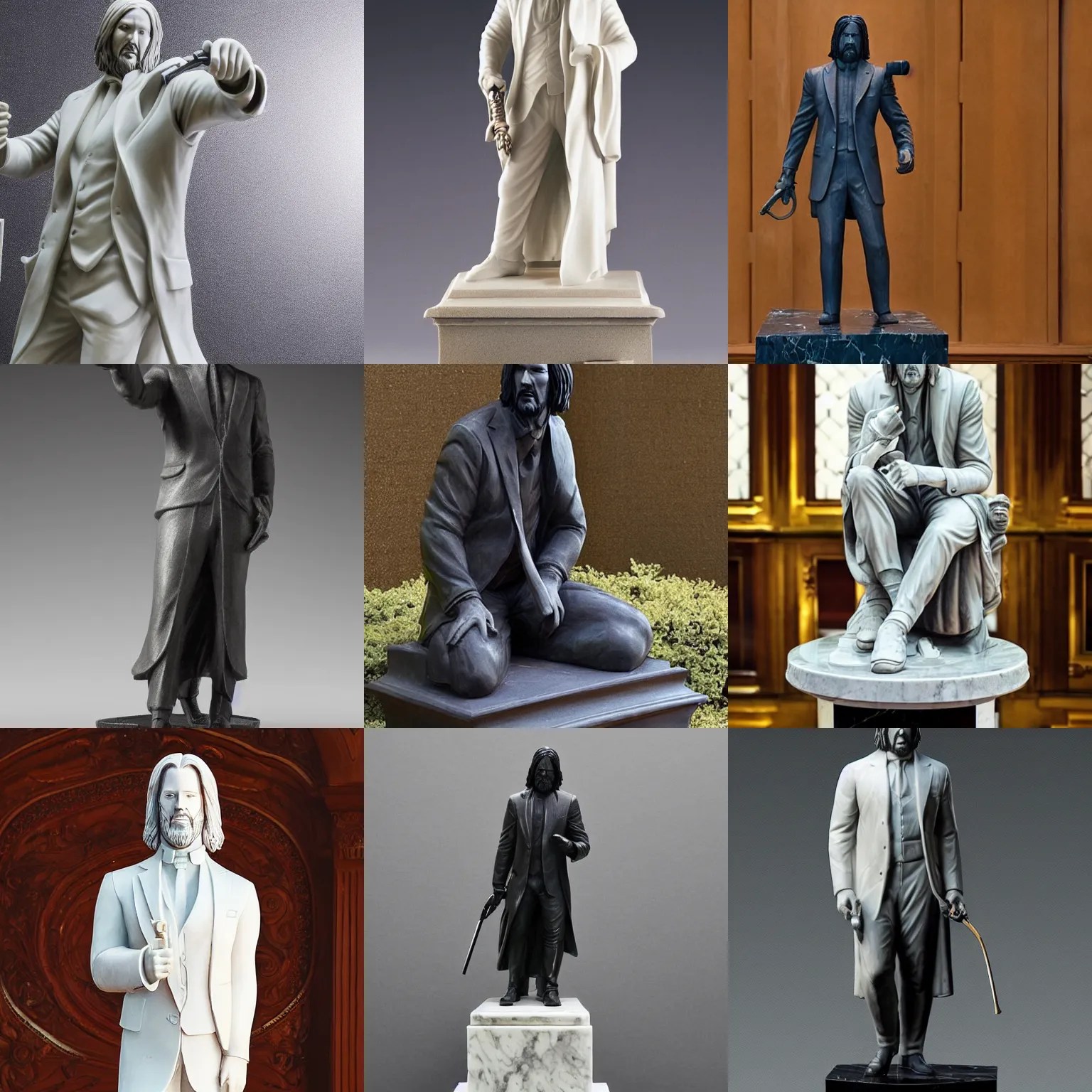 a marble statue of john wick Stable Diffusion OpenArt
