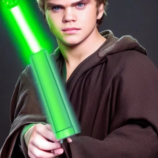 anakin skywalker with green lightsaber, detailed Stable Diffusion
