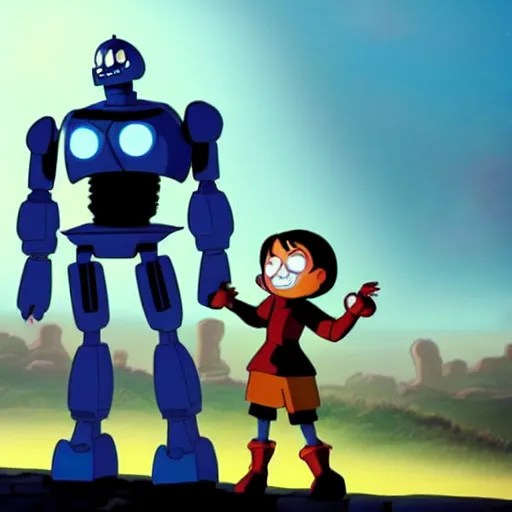 Iron giant in a 2022 pixar movie Stable Diffusion OpenArt