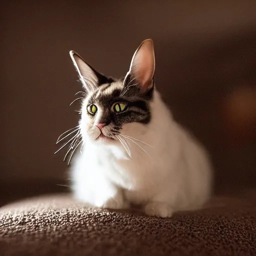 a cross between a cat and a rabbit, photography, f / 1 Stable