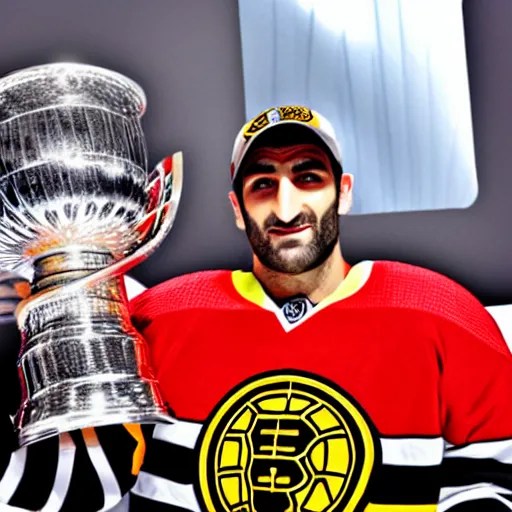 Patrice Bergeron holding the Stanley cup Stable Diffusion OpenArt