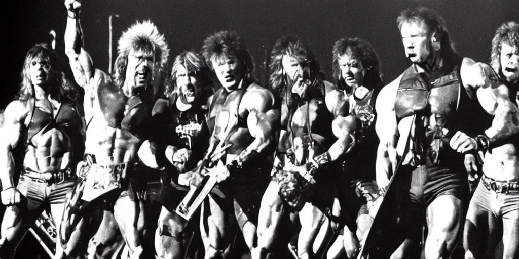 photo off arnold schwarzenegger, sylvester stallone, Stable Diffusion