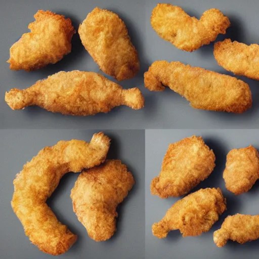 photorealistic chicken nugget in the shape of a rat, Stable Diffusion