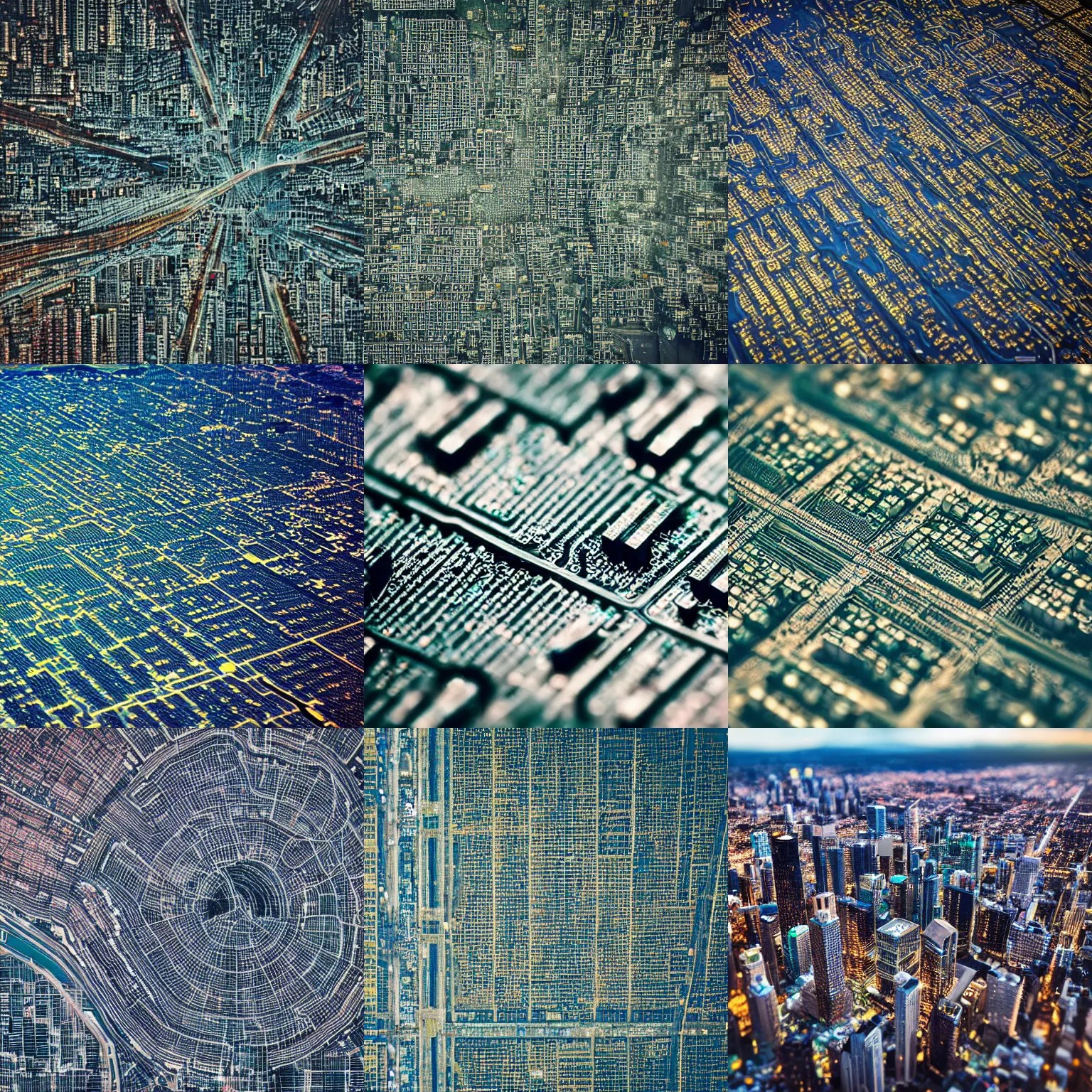 aerial view of a city that looks like a circuit board, Stable Diffusion OpenArt