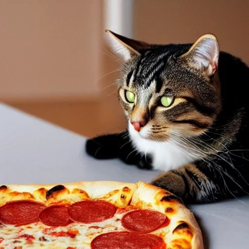 a cat eating a pizza Stable Diffusion OpenArt