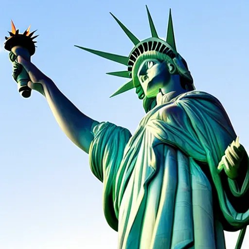 cartoon statue of liberty, angry, flustered Stable Diffusion