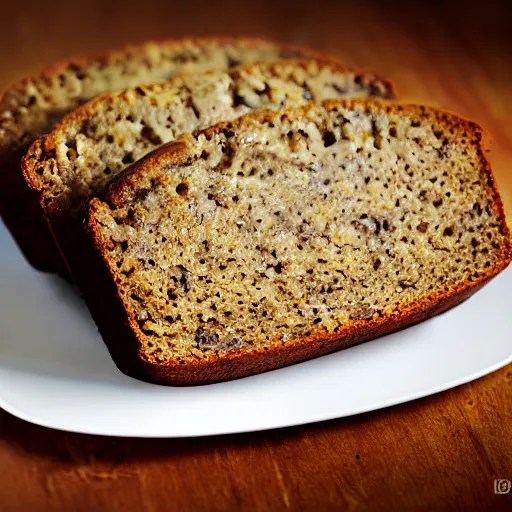 photorealistic photograph of banana bread at work Stable Diffusion