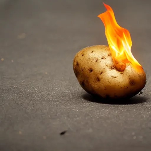 a potato on fire Stable Diffusion