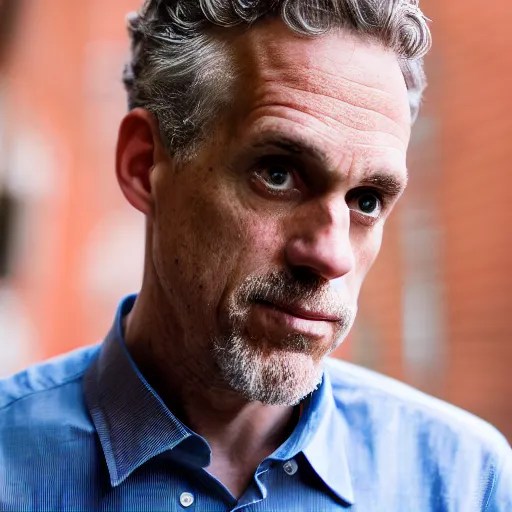 closeup portrait of a Jordan Peterson , new york back Stable
