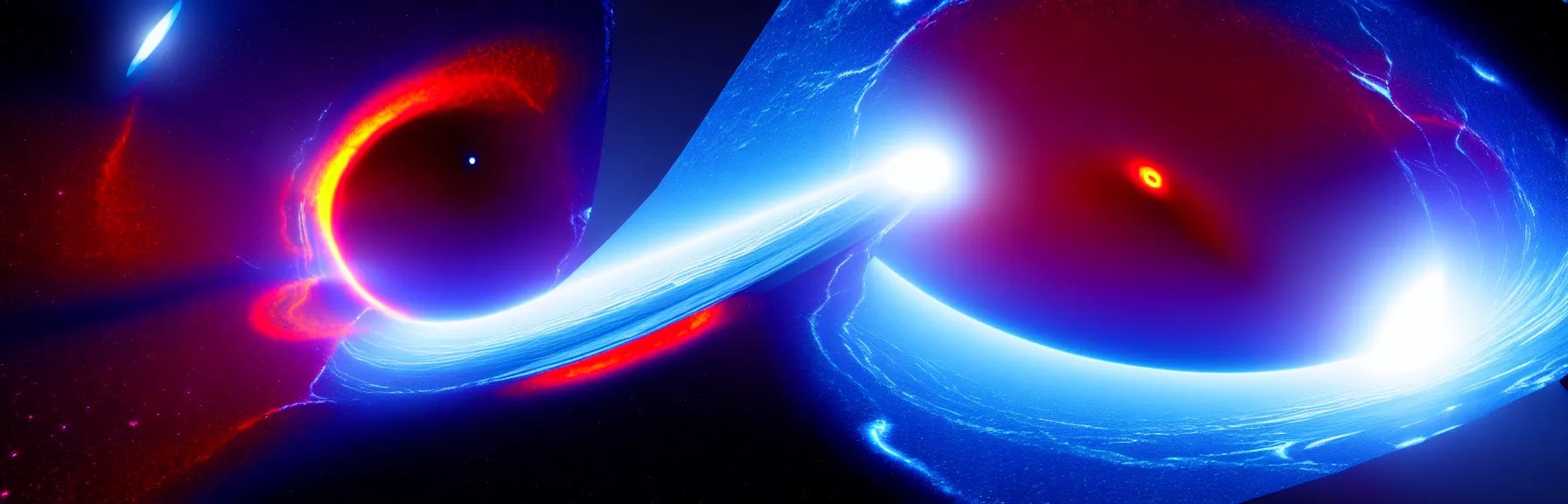 space travel through a wormhole, time slowing down, Stable Diffusion