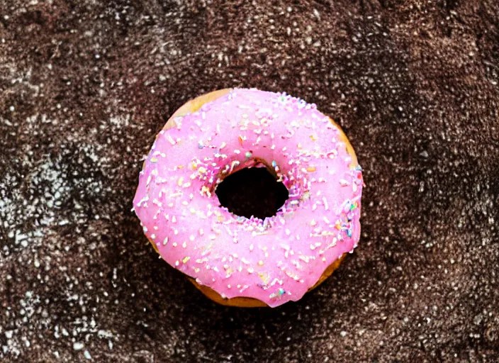 a pink sprinkled donut on top of a mountain, Stable Diffusion OpenArt