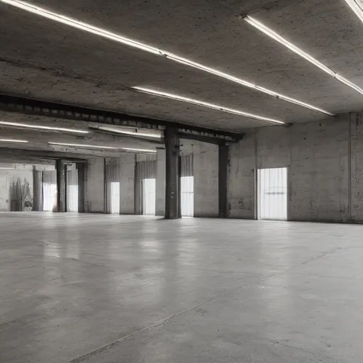 warehouse interior in the brutalist style Stable Diffusion OpenArt