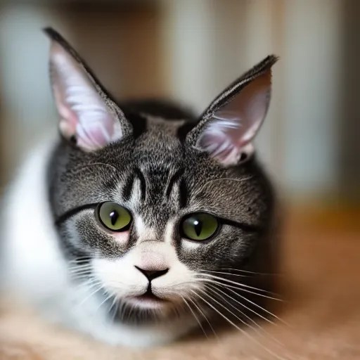 cat rabbit hybrid, a cross between a cat and a Stable Diffusion