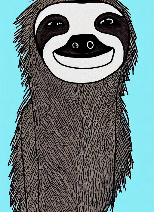 drawing of a sloth urban outfitters style Stable Diffusion OpenArt