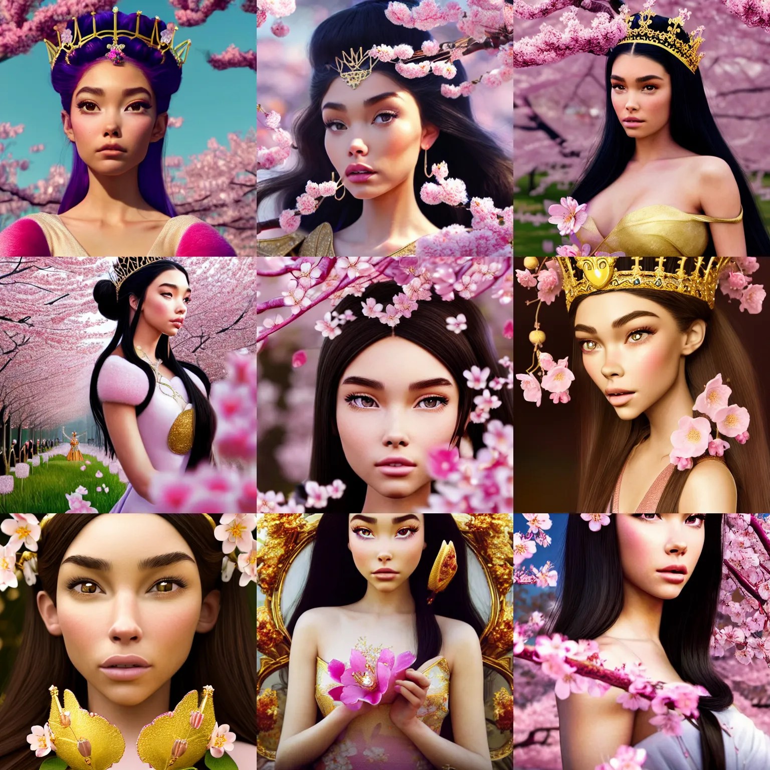 madison beer as cherry blossom queen jewelry Stable Diffusion