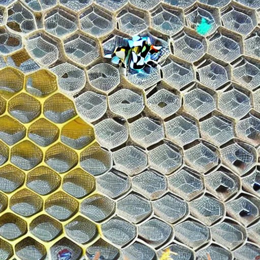 the bees began building a giant matrix to Stable Diffusion