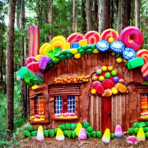 a house made of candy in a beautiful forest Stable Diffusion