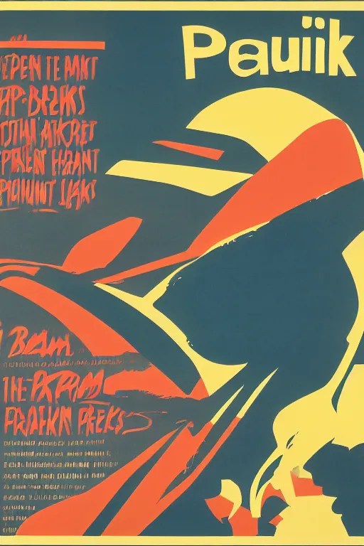 a mid century modern film poster of point break by Stable Diffusion