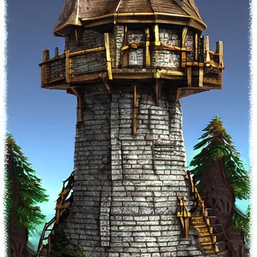 Wizard's Tower, High Fantasy, Photorealistic, 3d Stable Diffusion