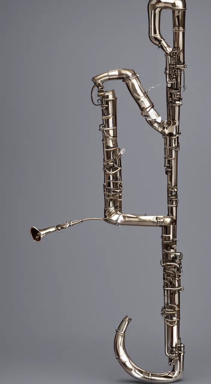 a wind instrument with ceramic pipes shaped like a Stable Diffusion