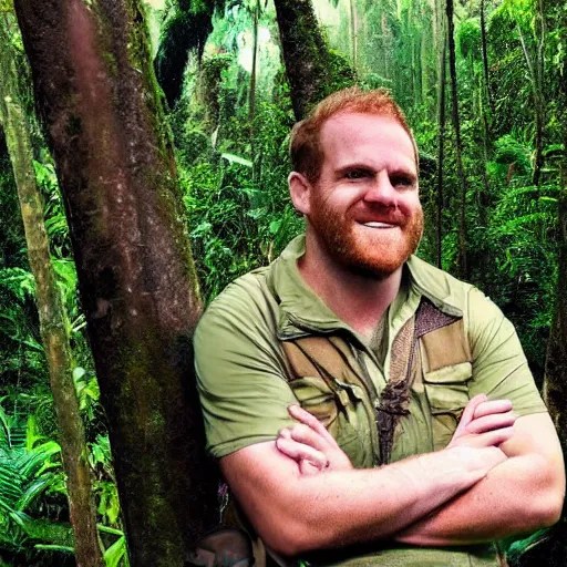 josh gates exploring the amazon jungle, realistic, Stable Diffusion