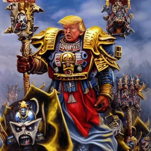 donald trump as the god emperor of mankind, warhammer Stable Diffusion