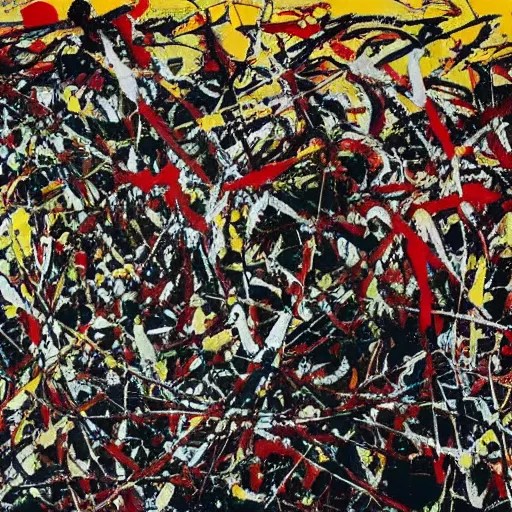 jackson pollock painting, where is wally Stable Diffusion OpenArt