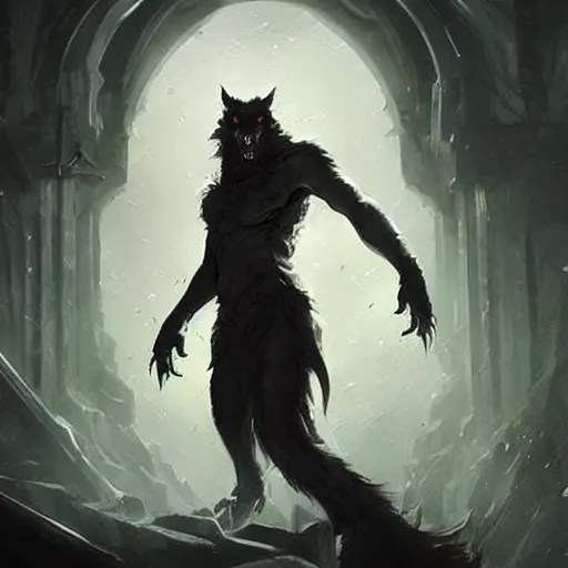 werewolf vampire lord hybrid, fantasy game art by greg Stable Diffusion