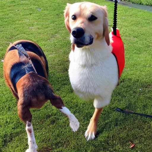 my dog took my duck for a walk. Stable Diffusion