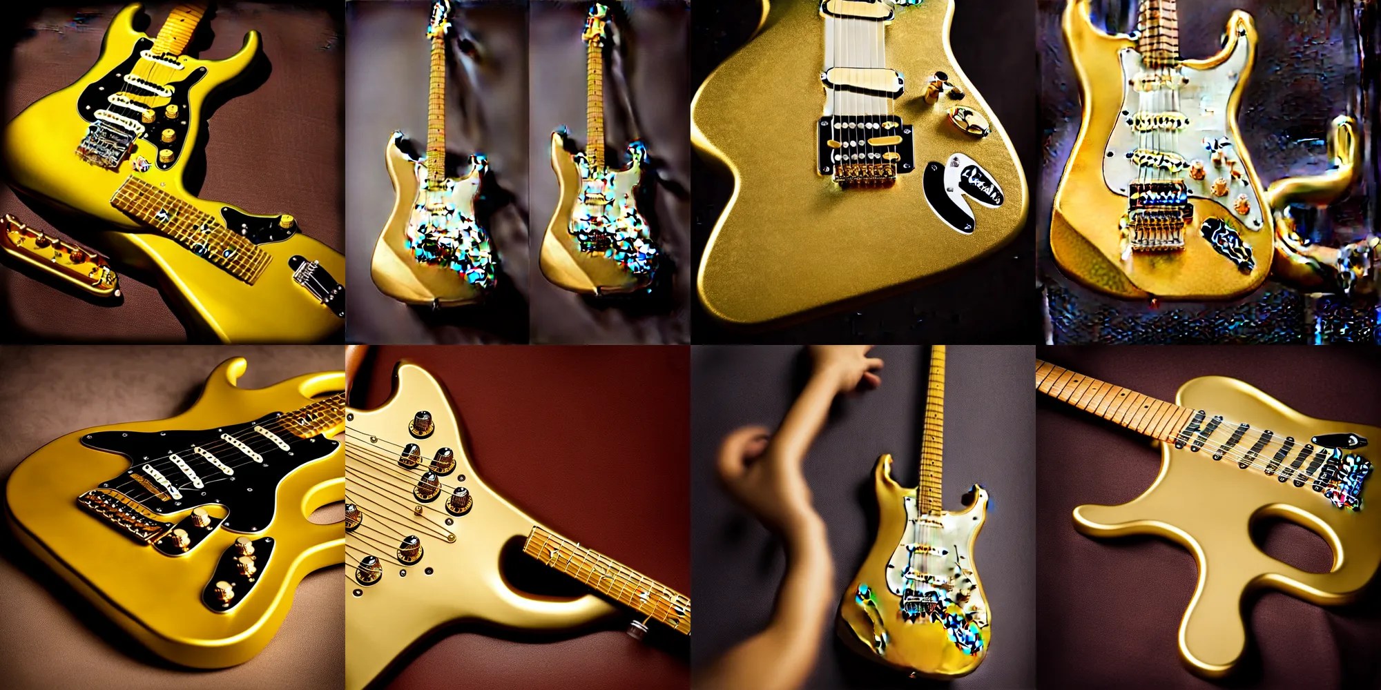 “fender Stratocaster made from solid gold, Stable Diffusion OpenArt