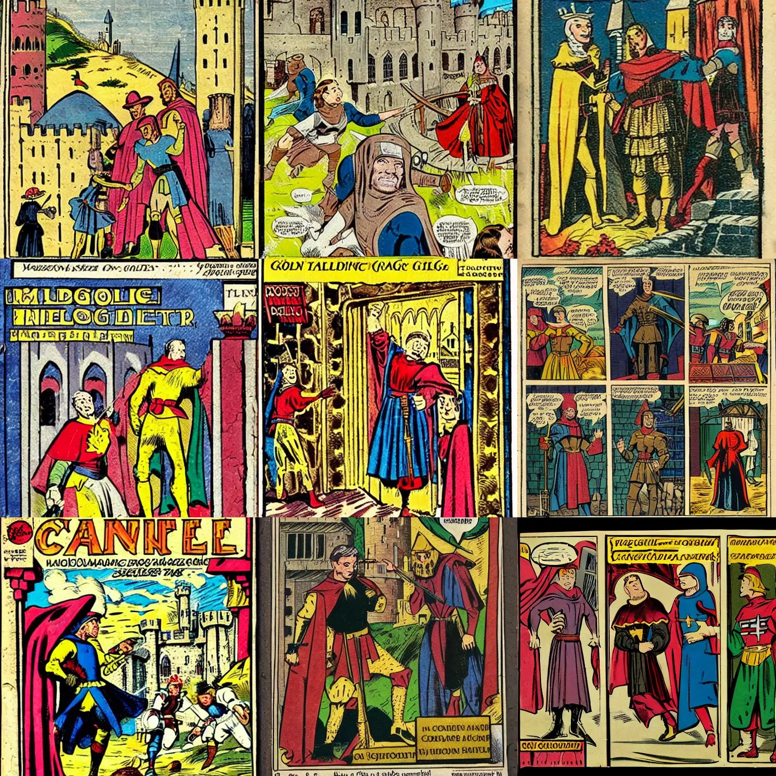 medieval castle, golden age comic book Stable Diffusion OpenArt