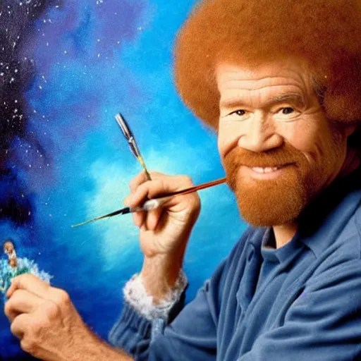 bob ross painting the universe Stable Diffusion