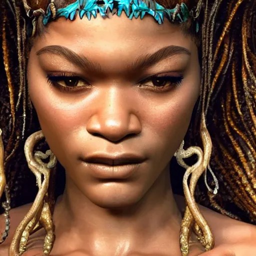 zendaya as a dark skinned mermaid la sirene haitian Stable Diffusion