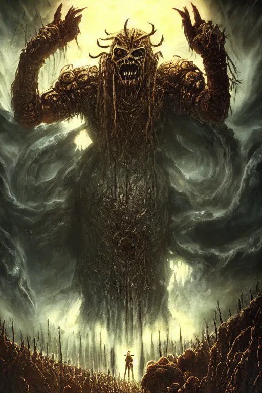 Elden Ring and Doom themed painting of Iron Maiden Stable Diffusion OpenArt