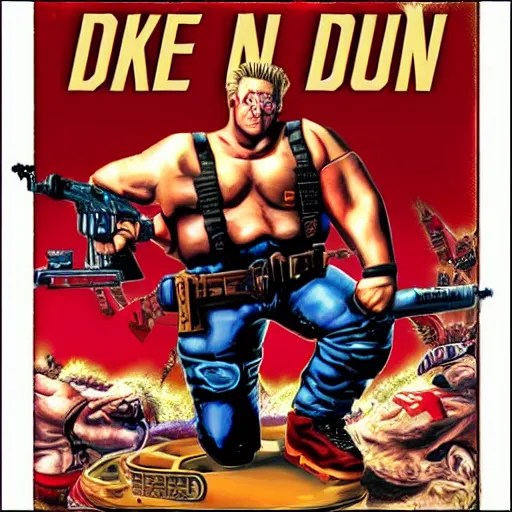 Duke Nukem, Duke Nukem 90s cover art Stable Diffusion