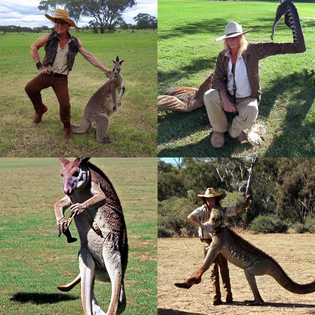 Crocodile Dundee if he was a kangaroo Stable Diffusion OpenArt
