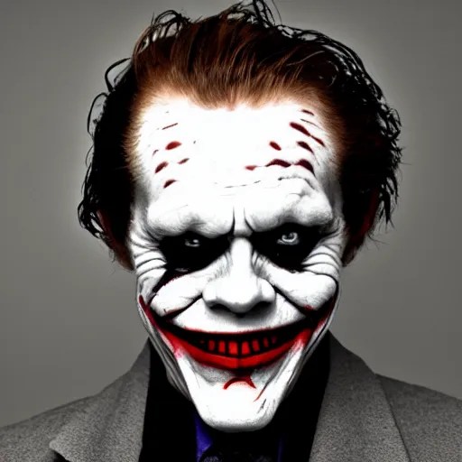 willem dafoe as joker from batman, photography, medium Stable