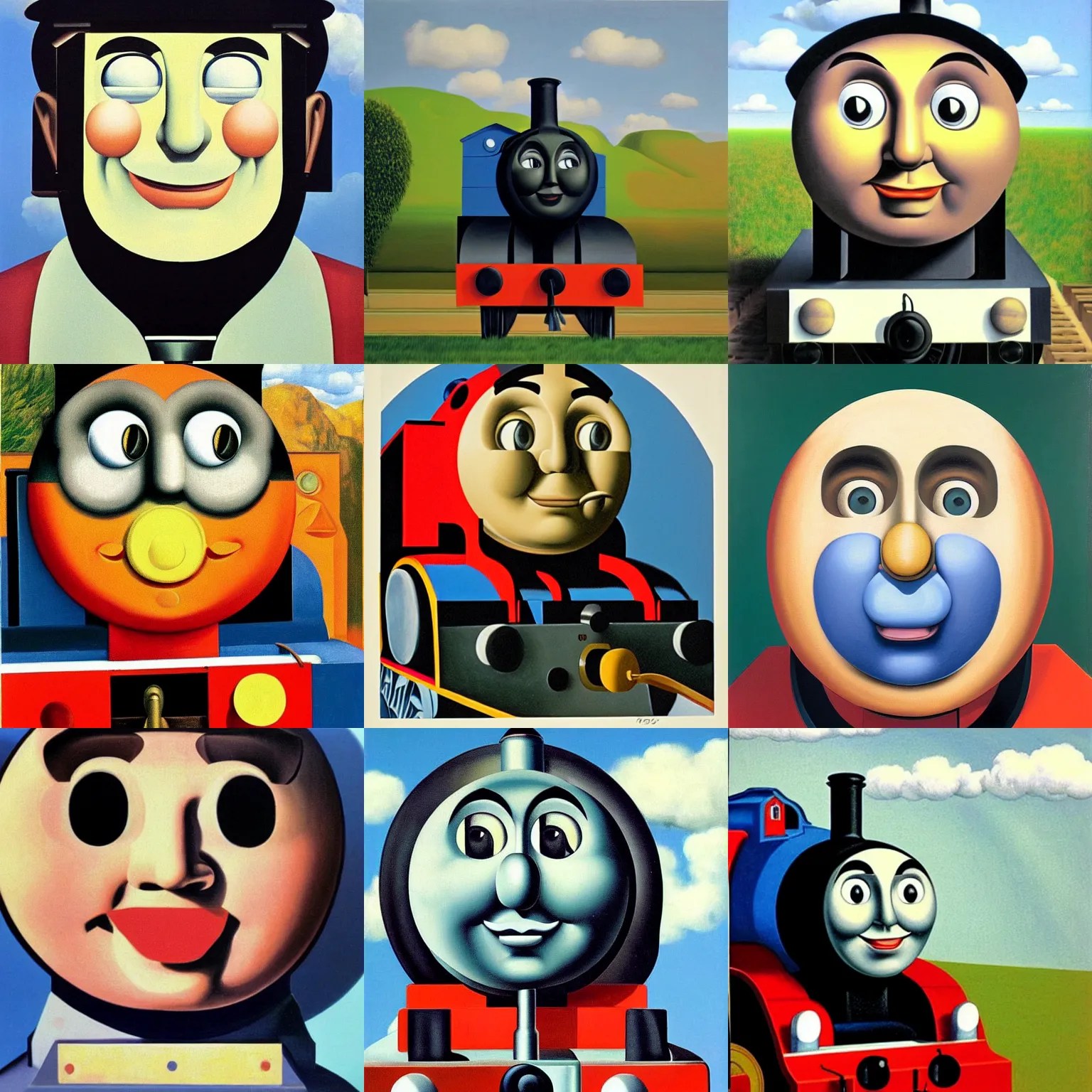 portrait of thomas the tank engine's smiling face, Stable Diffusion