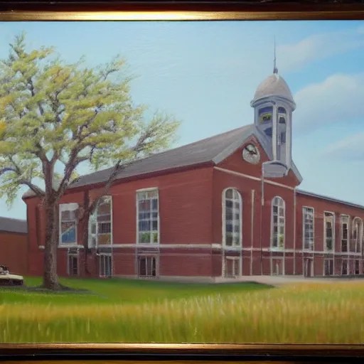 beautiful oil painting of galva elementary school in Stable Diffusion