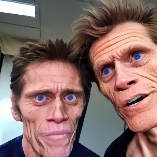 Willem Dafoe and Jerma taking a selfie together Stable Diffusion