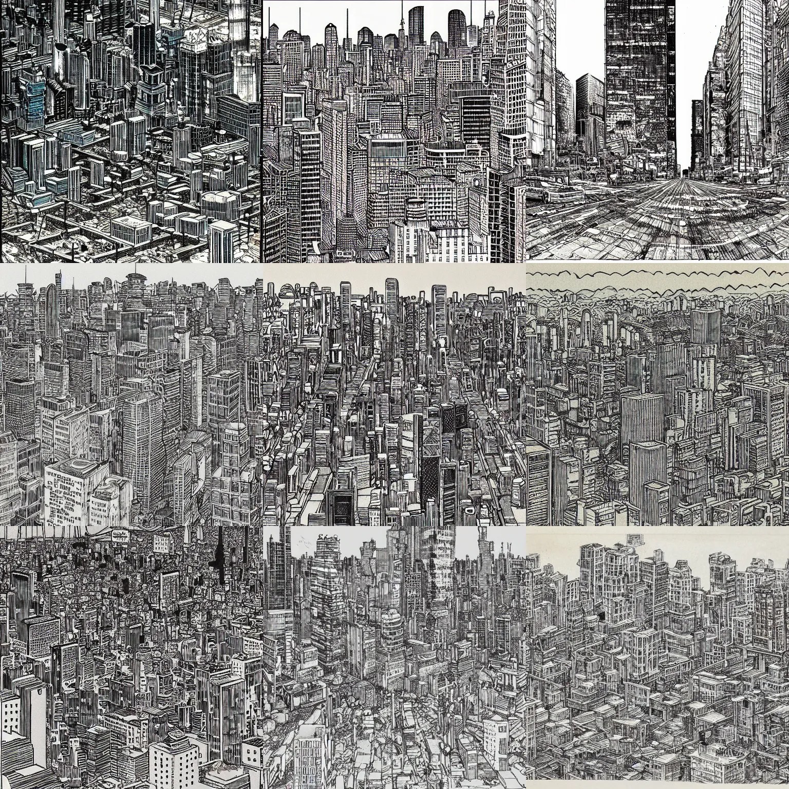 a city by q hayashida, highly detailed, cityscape Stable Diffusion