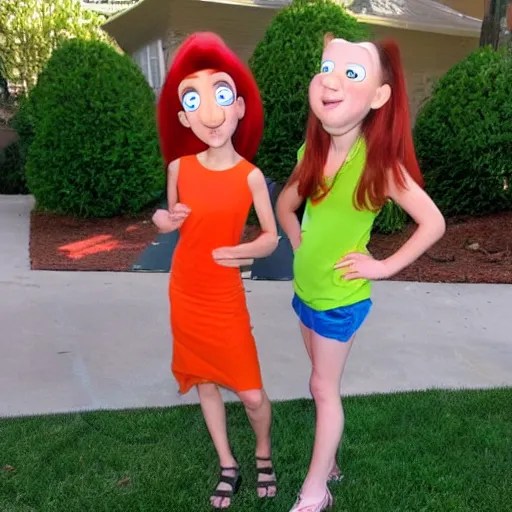 phineas and ferb in real life Stable Diffusion