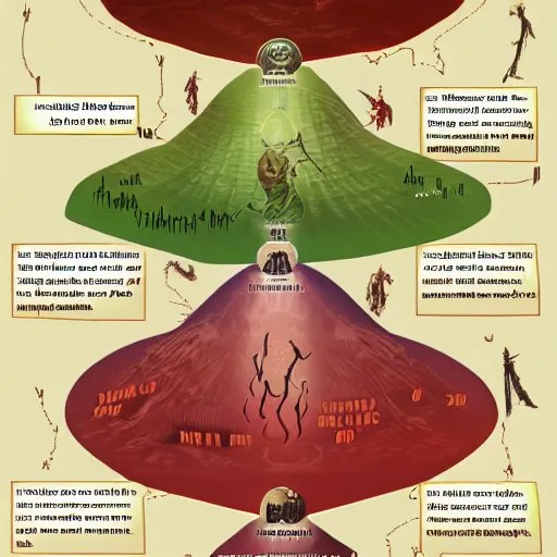 infographic, map of the seven levels of hell, epic, Stable Diffusion