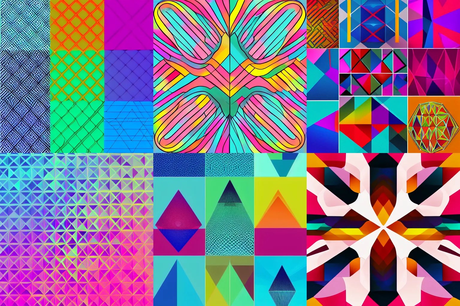 beautiful colorful geometric designs, curves, Stable Diffusion OpenArt