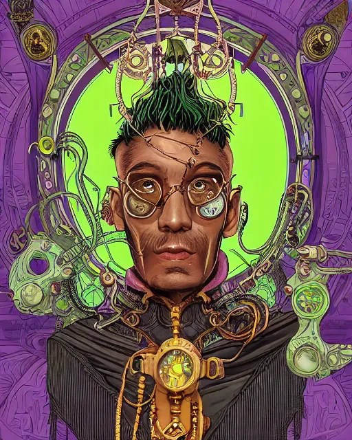 a detailed portrait illustration of a steampunk Stable Diffusion