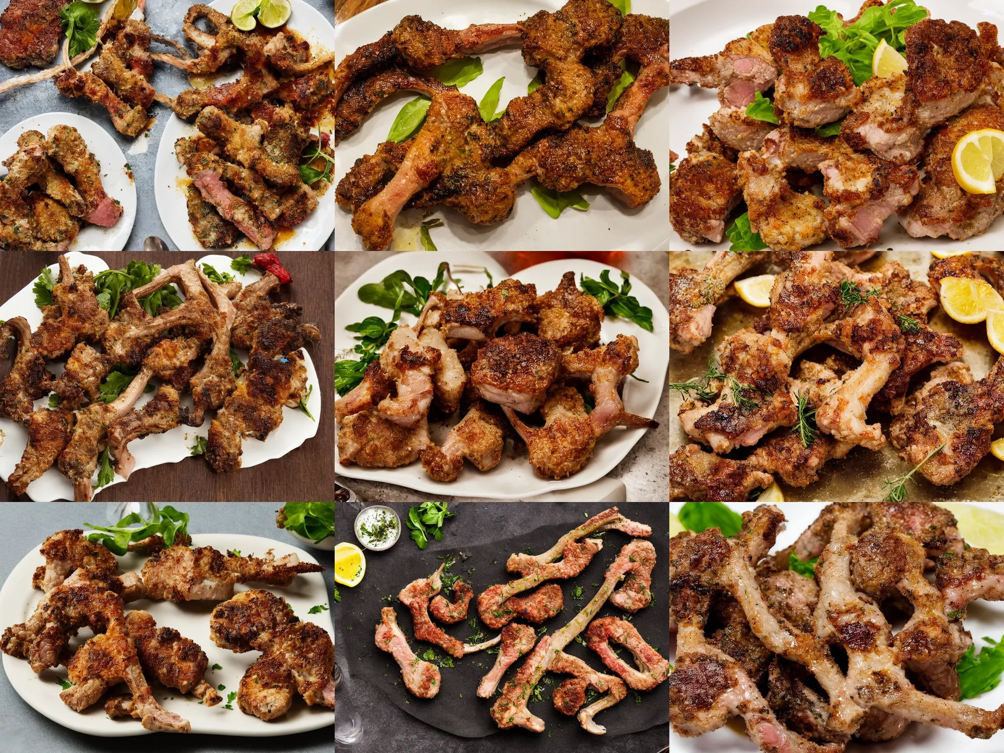 Photograph of a lamb cutlets, highdefinition Michelin Stable